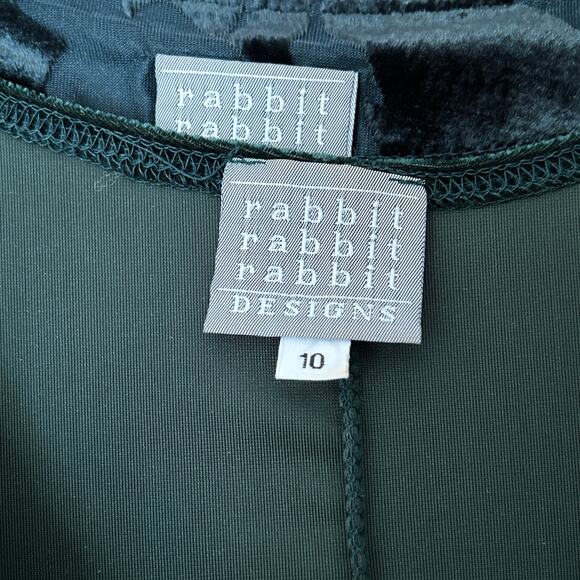 Vintage 90s Burnout Velvet Maxi Dress w/ Jacket Green 10P Holiday Party Y2K Goth - Picture 10 of 12